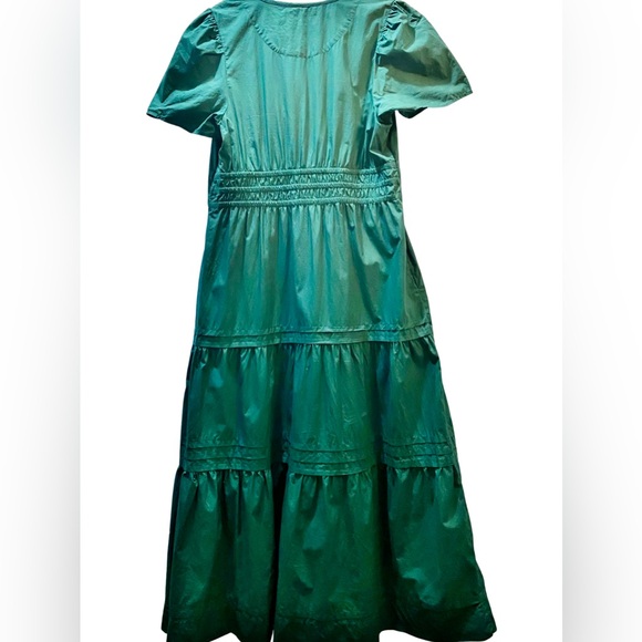 Quince Organic Cotton Tiered Maxi Dress Garden Green Large - Picture 7 of 15